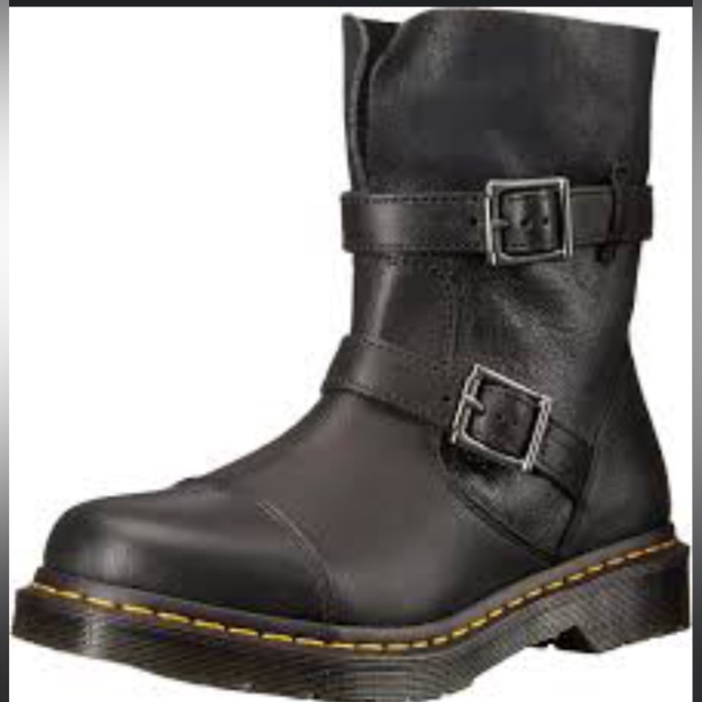 Dr. Martens Black Moto Combat Boots